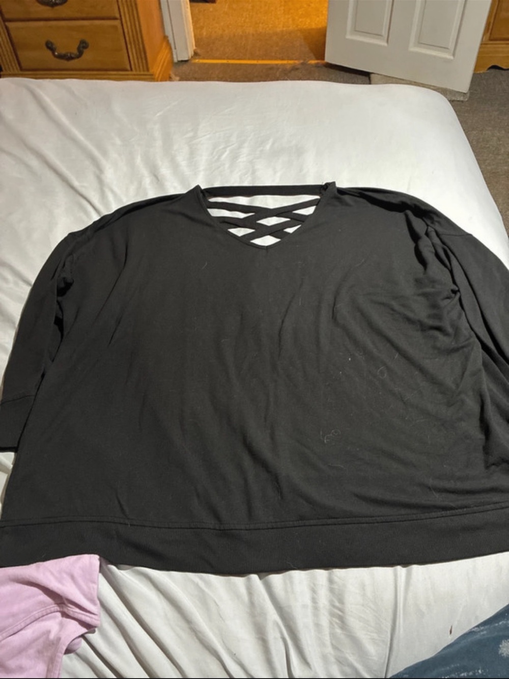 Black Women’s Crisscross V-Neck Top - Unbranded